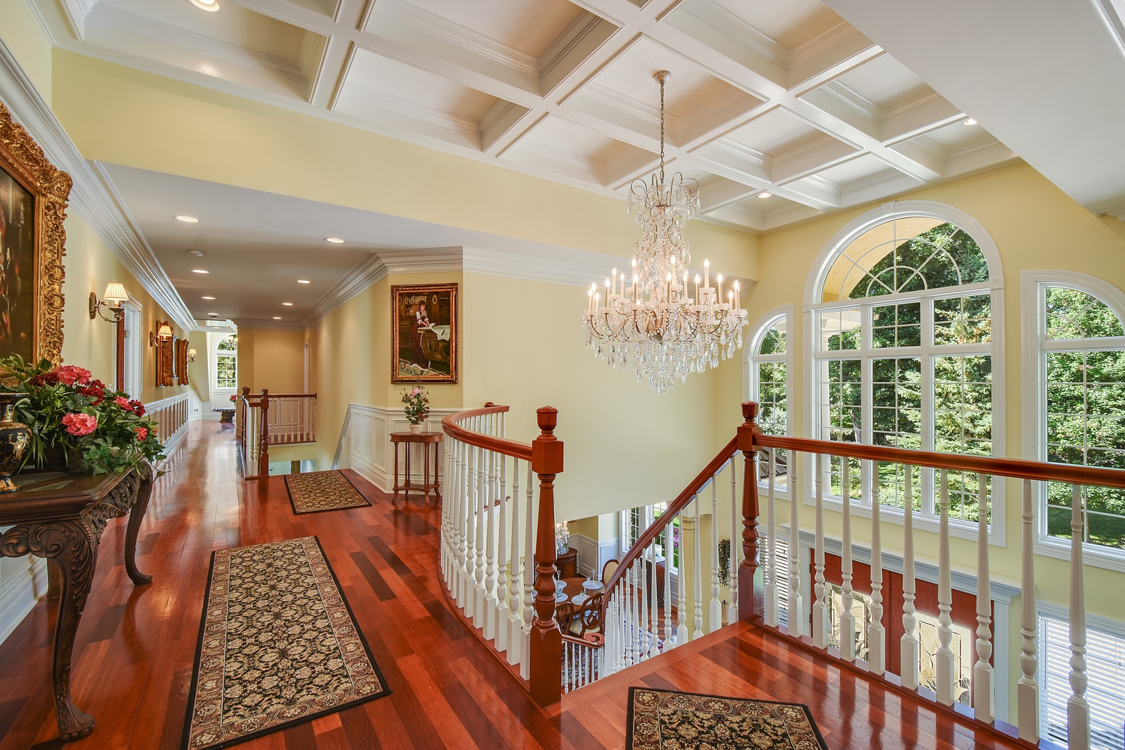 595 Plum Tree Road Barrington Hills, IL 60010 - Photo 30 of 46 a view of an entryway wooden floor and a chandelier