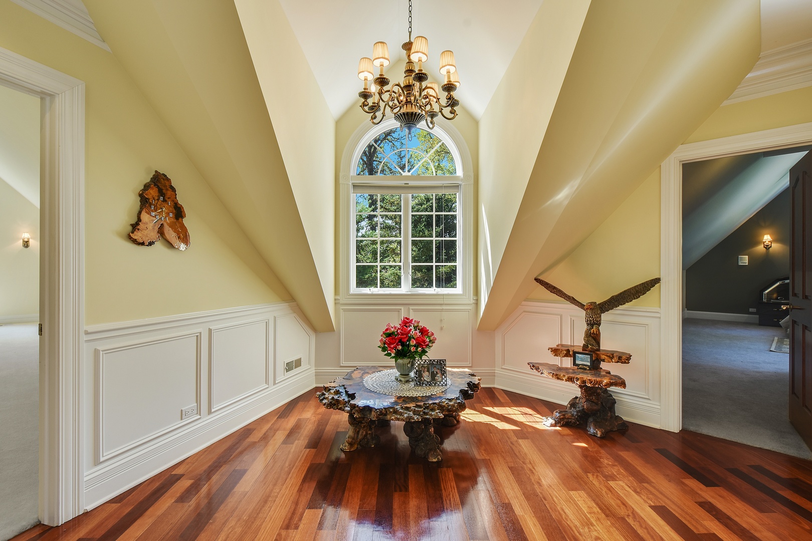 595 Plum Tree Road Barrington Hills, IL 60010 - Photo 31 of 46 a living room with furniture and a chandelier