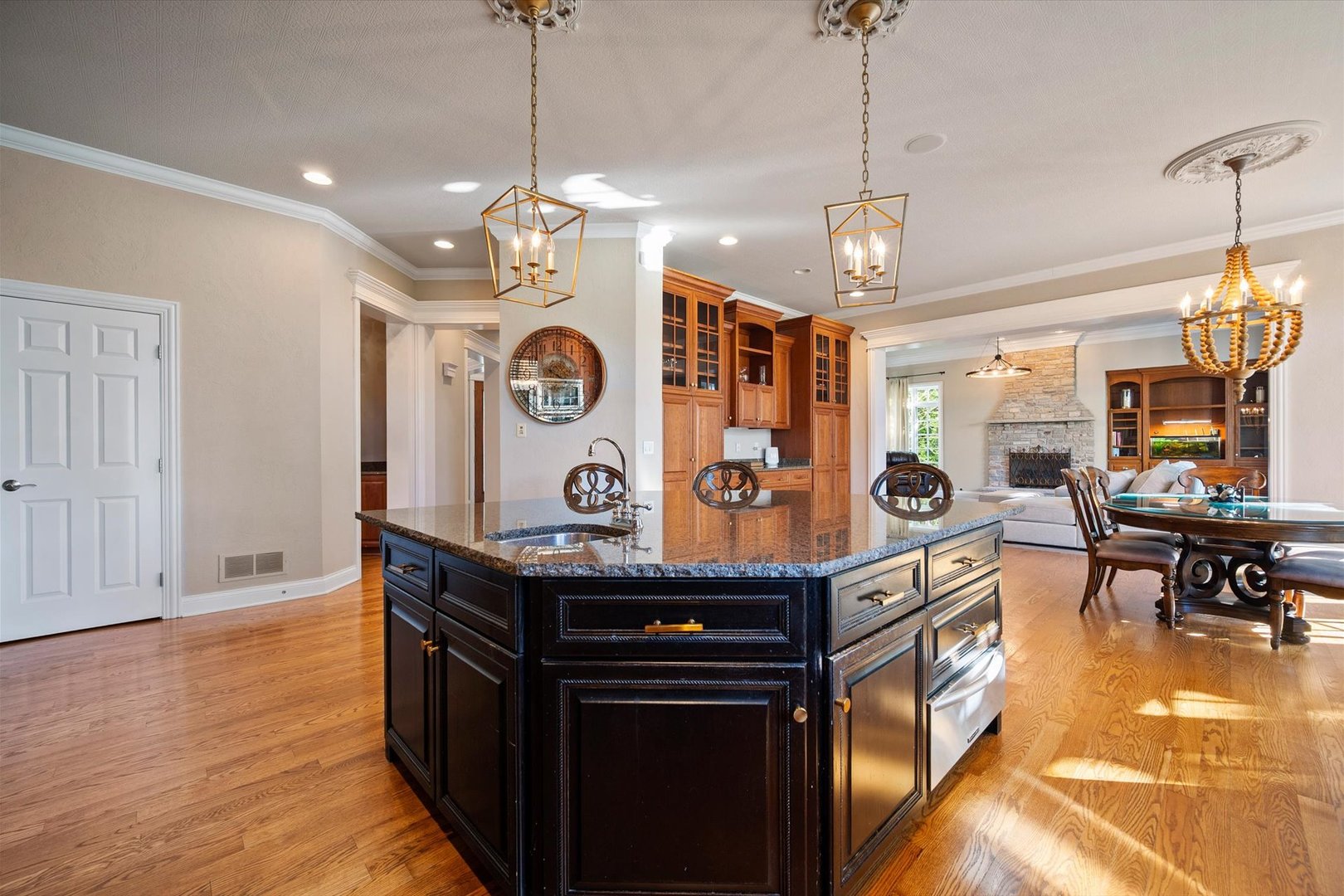 39W821 South Hathaway Lane Geneva, IL 60134 - Photo 11 of 54 a kitchen with stainless steel appliances granite countertop a stove a sink and a wooden floors