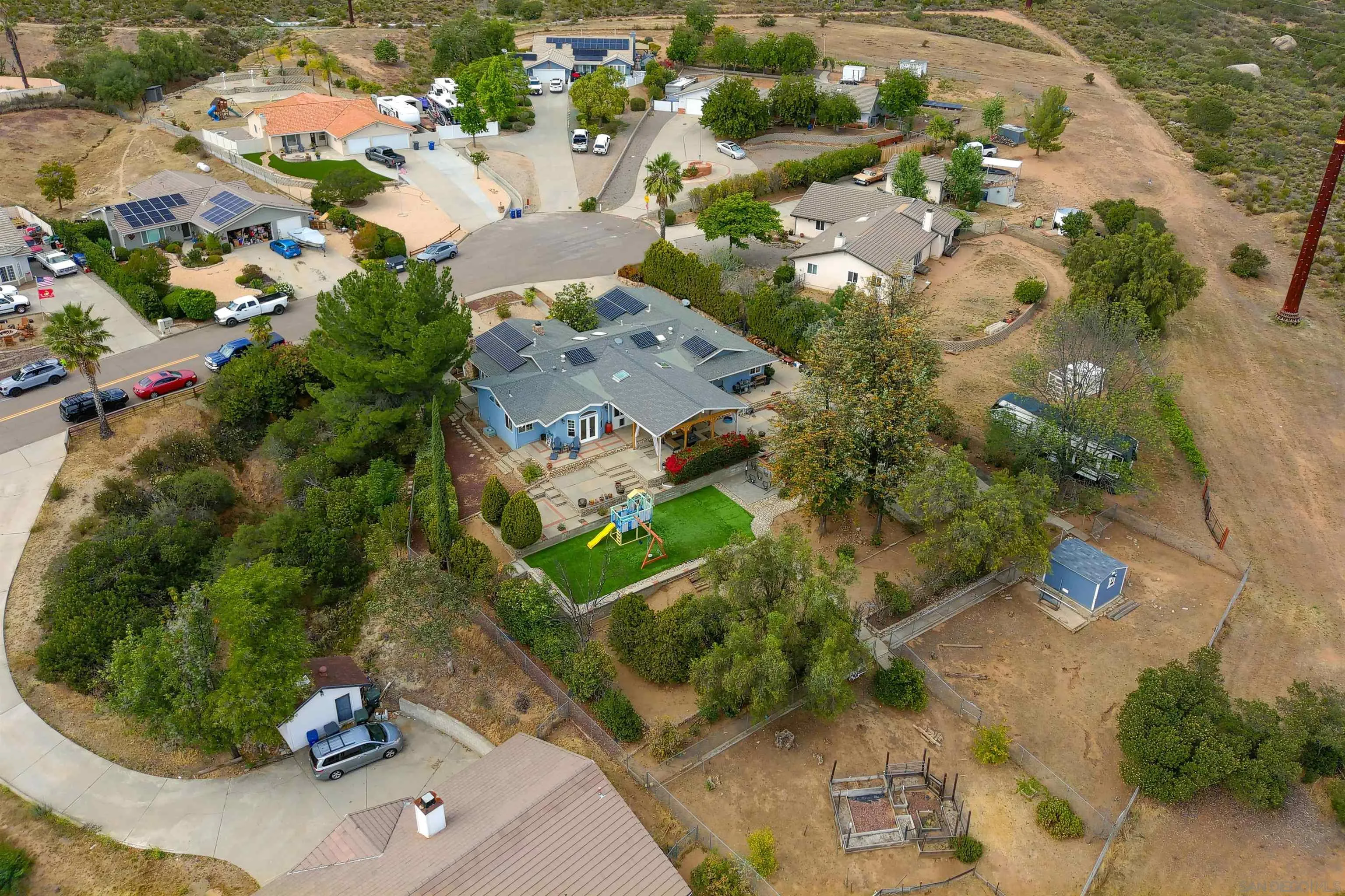 24563 Del Amo Road Ramona, CA 92065 - Photo 41 of 59 an aerial view of a house with a yard