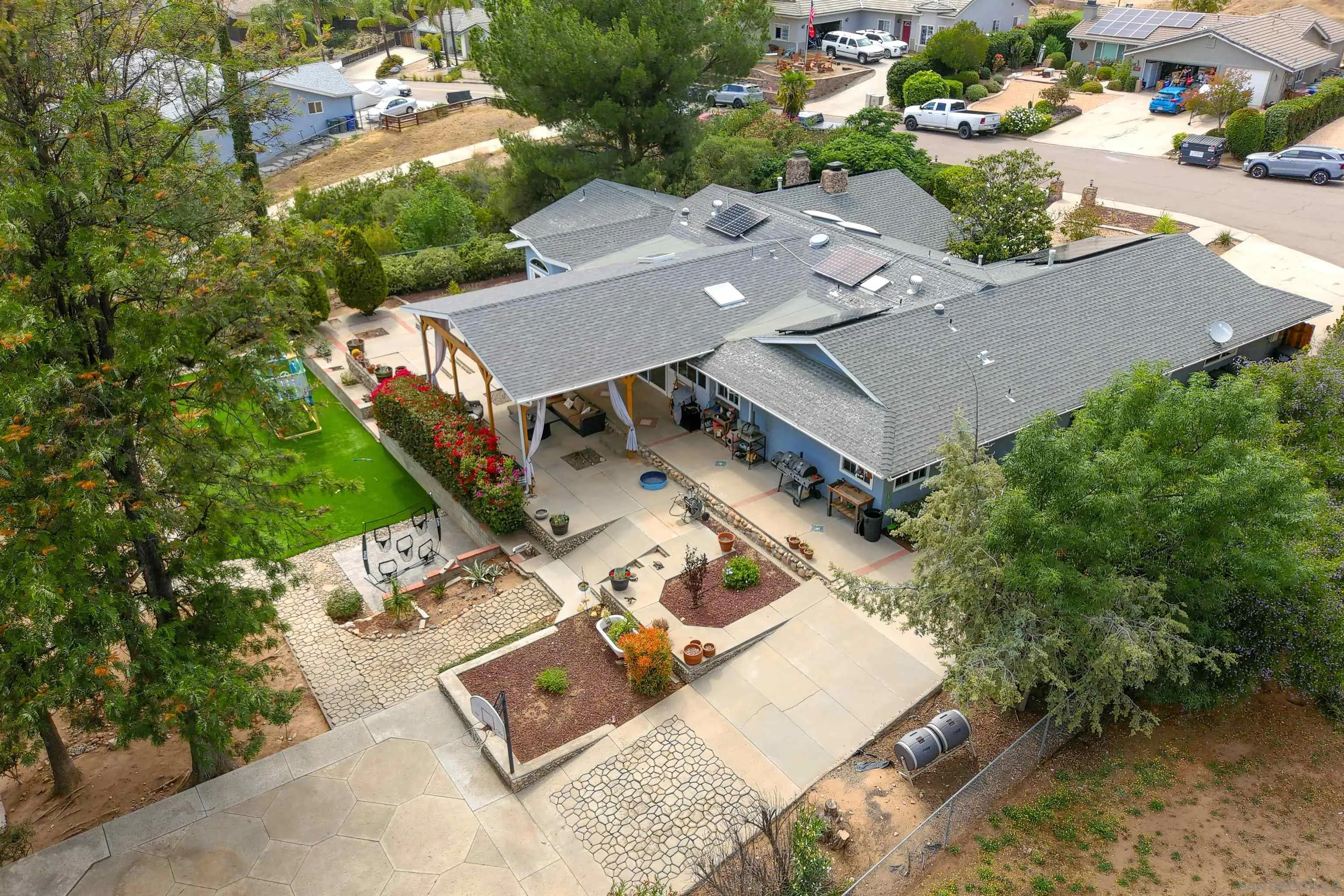 24563 Del Amo Road Ramona, CA 92065 - Photo 43 of 59 an aerial view of residential house with outdoor space