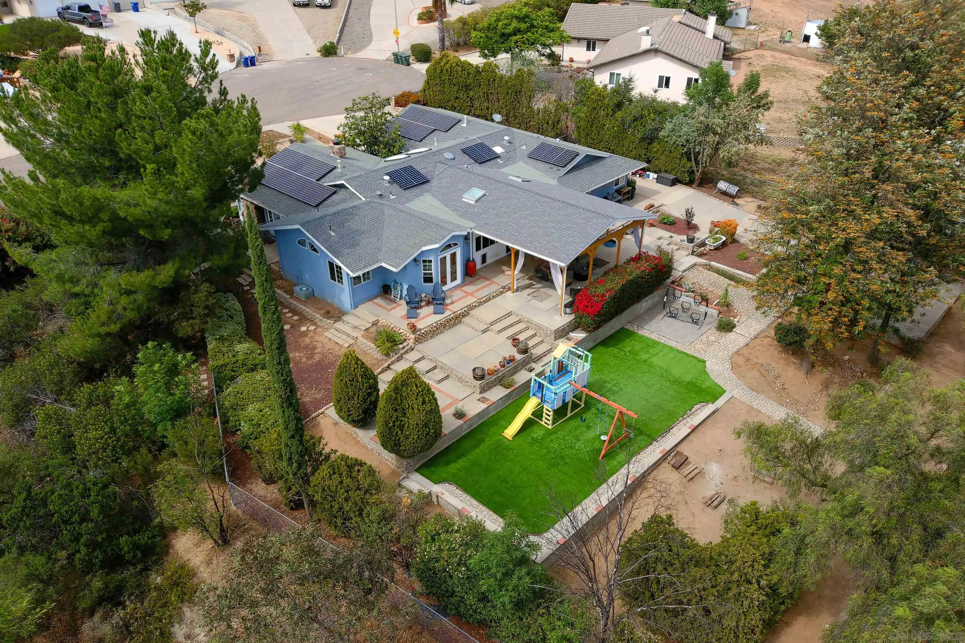 24563 Del Amo Road Ramona, CA 92065 - Photo 45 of 59 an aerial view of a house with a garden