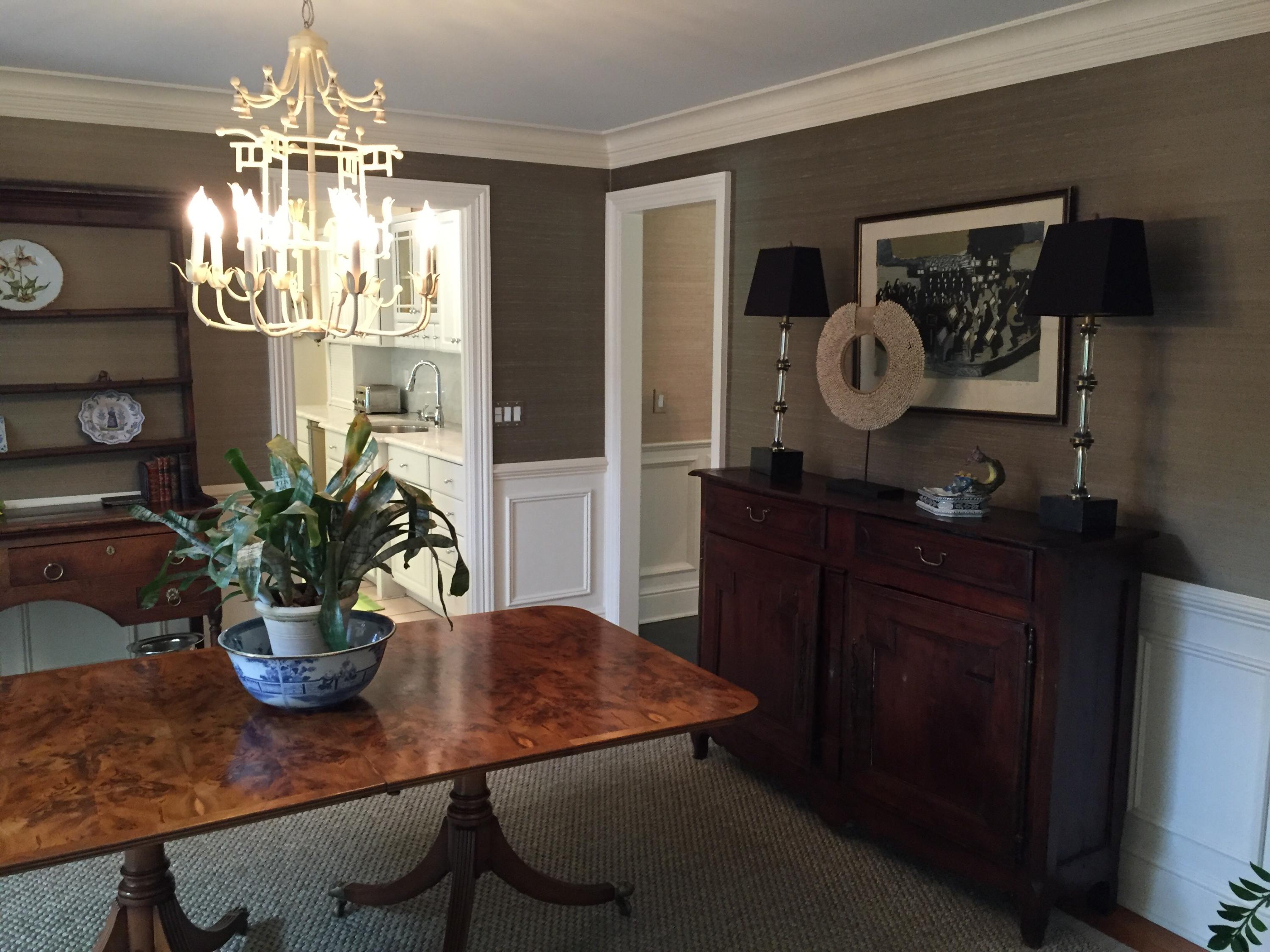 47 Delafield Island Road Darien, CT 06820 - Photo 10 of 26 a view of a dining room with furniture and chandelier