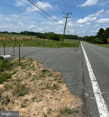 a view of a road with a yard