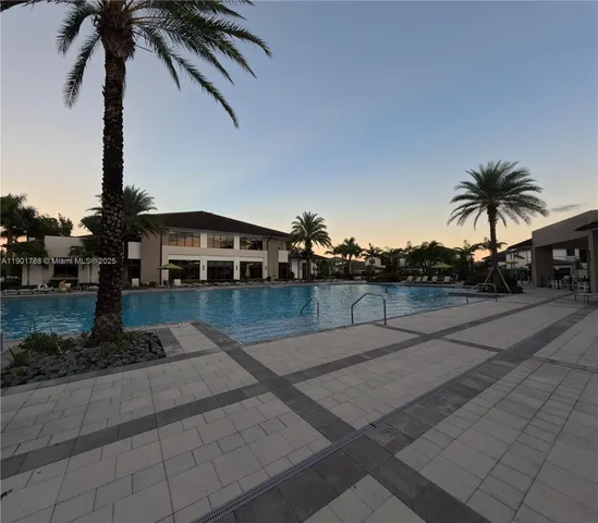 a view of outdoor space with palm tree