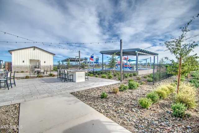 a view of a building with a street