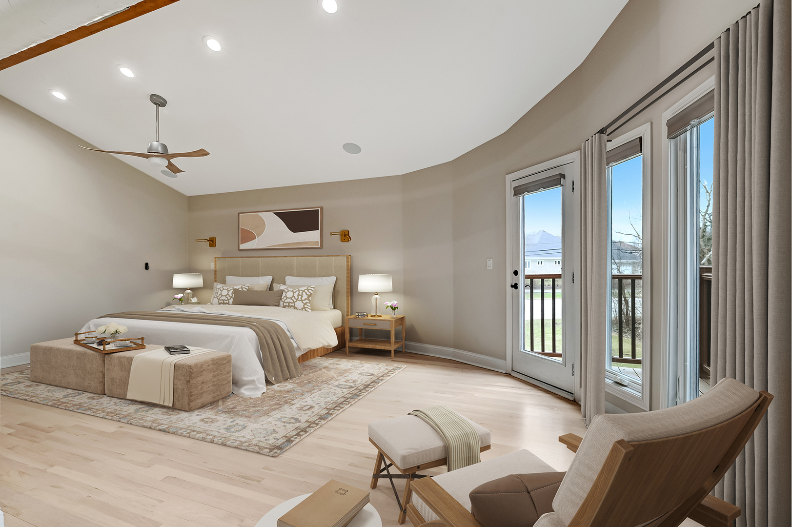 3220 Meyers Road Oak Brook, IL 60523 - Photo 12 of 43 a bedroom with a bed and a chandelier