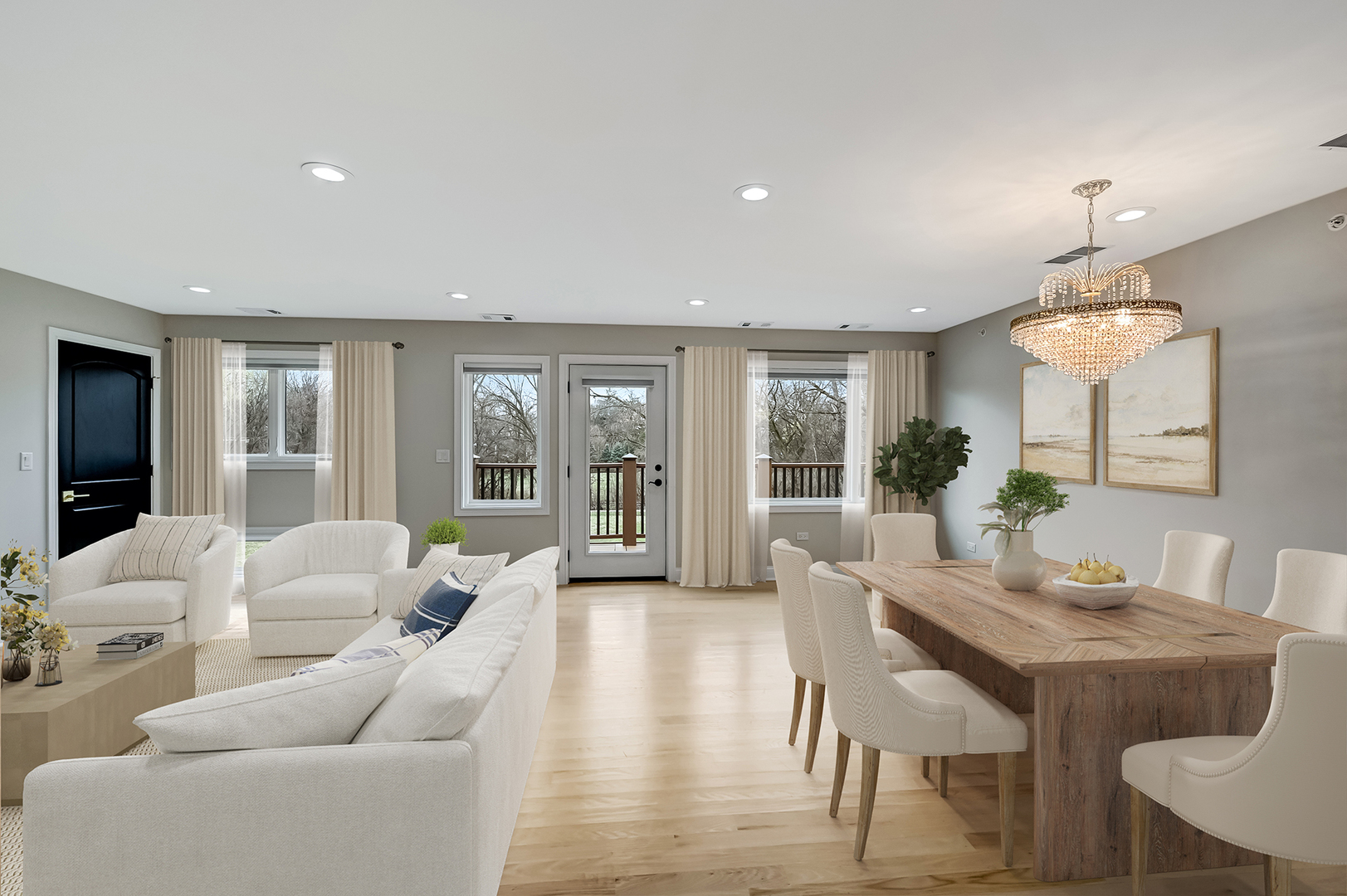 3220 Meyers Road Oak Brook, IL 60523 - Photo 29 of 43 a living room with furniture and a chandelier