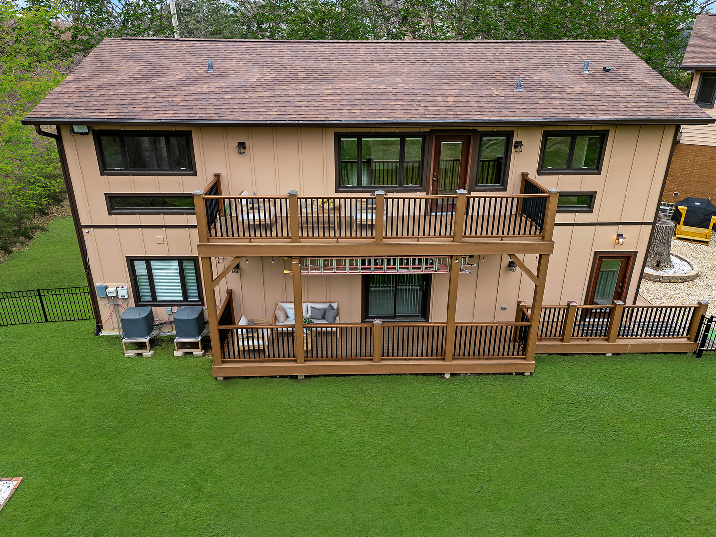 3220 Meyers Road Oak Brook, IL 60523 - Photo 8 of 43 an outdoor view of house with backyard barbeque oven and outdoor seating