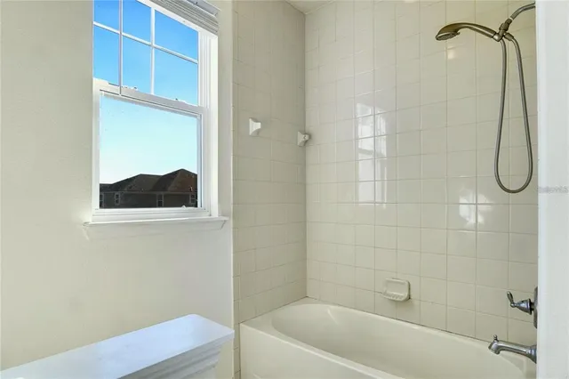 a bathroom with a bathtub