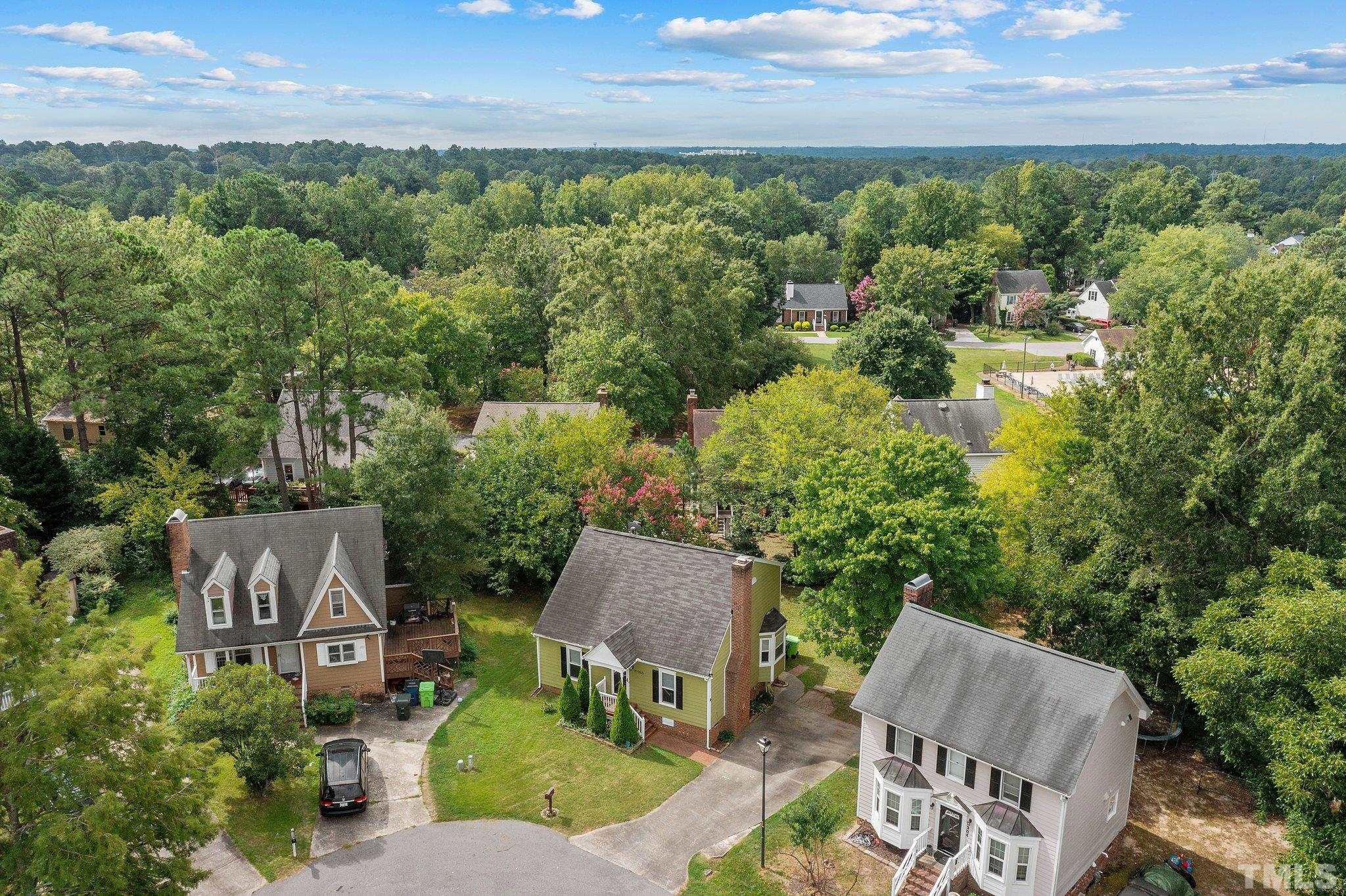 3308 Gatcombe Place Raleigh, NC 27604 - Photo 30 of 43 an aerial view of a house with garden space and street view