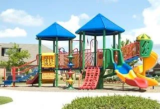 an outdoor space with seating