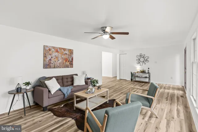 a living room with furniture