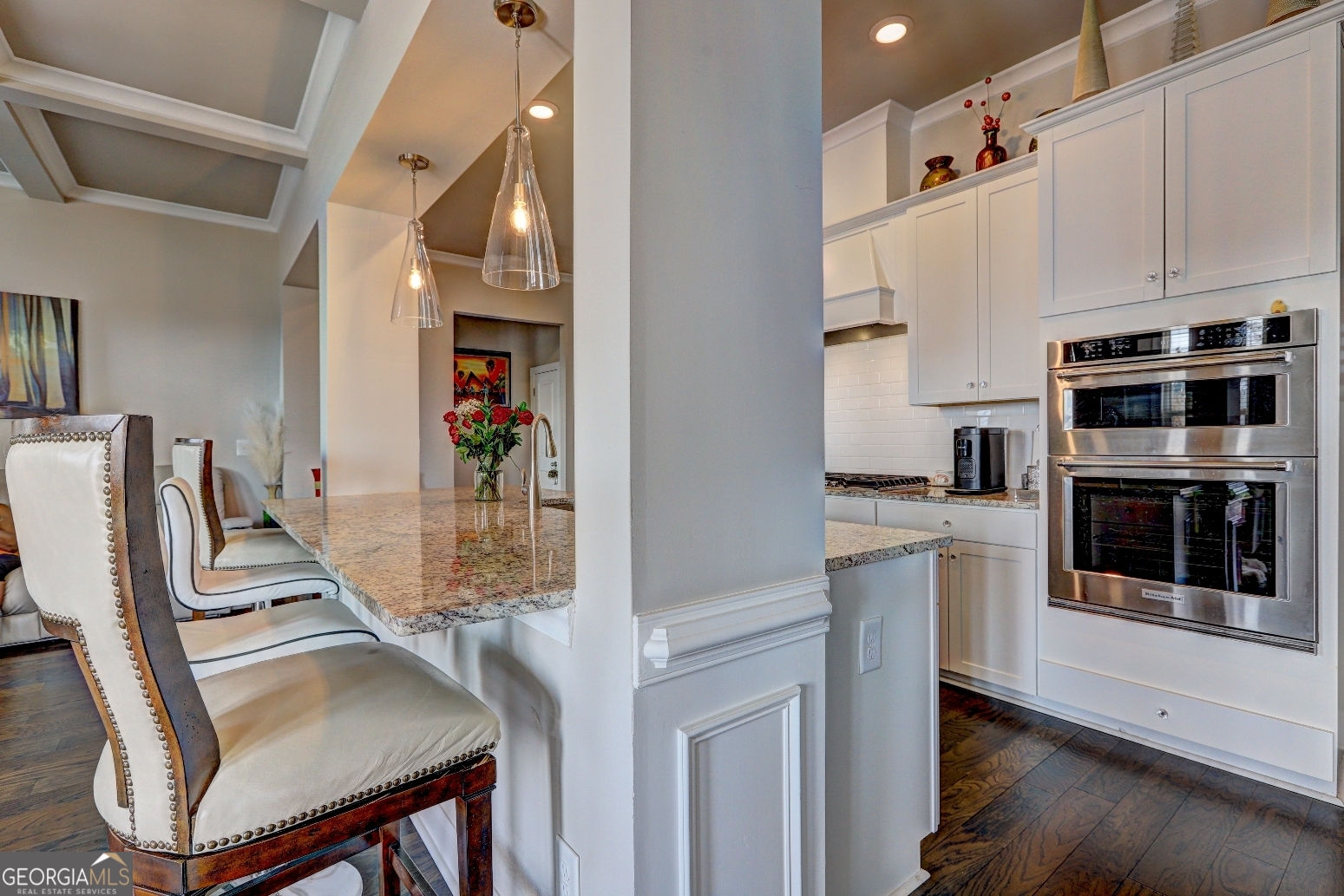 1522 Windward Locust Grove, GA 30248 - Photo 17 of 76 a kitchen with stainless steel appliances granite countertop a stove and a refrigerator