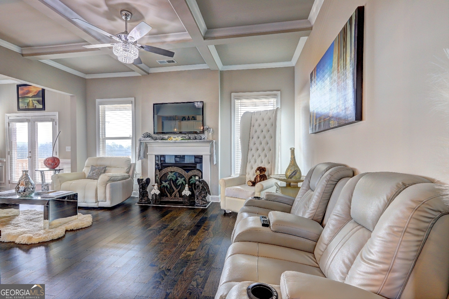 1522 Windward Locust Grove, GA 30248 - Photo 10 of 76 a living room with furniture fireplace and flat screen tv