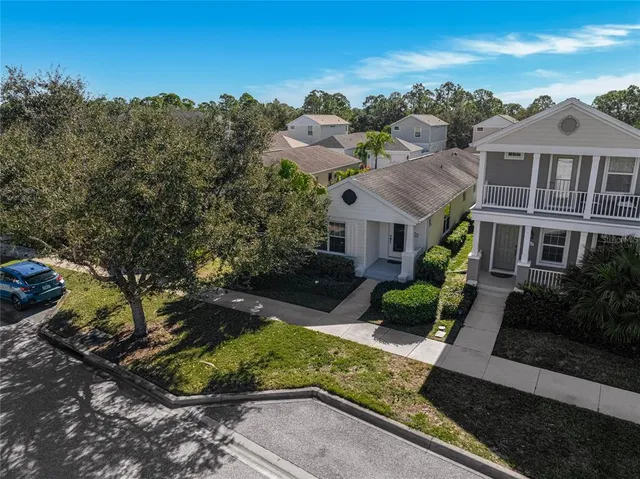 an aerial view of multiple house