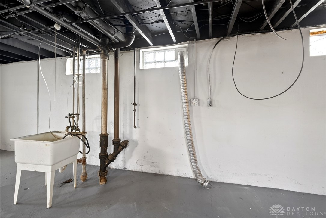 1243 Ridgeview Avenue Dayton, OH 45409 - Photo 38 of 56 This versatile basement offers ample space and exposed piping, ideal for storage or future customization.