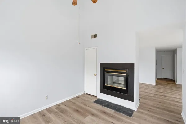 a room with fireplace