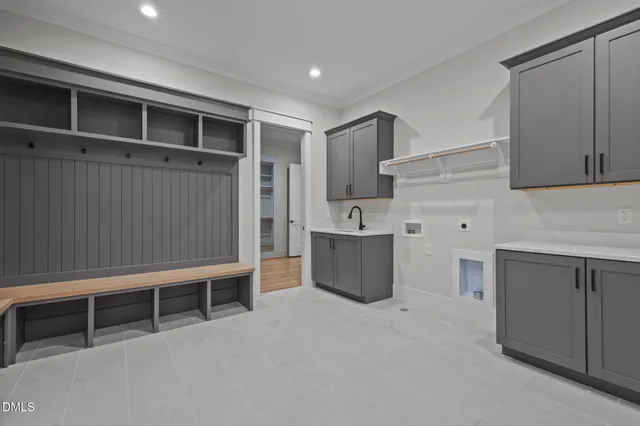 a view of entryway with wooden floor