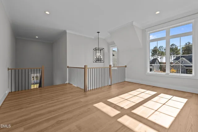 a view of closet with empty racks