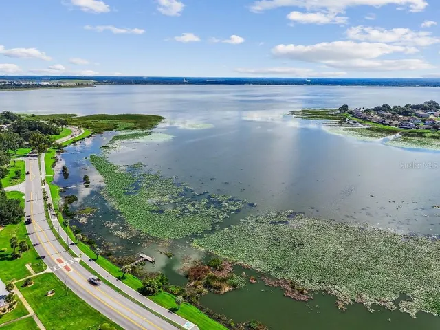 a view of a lake with a lake