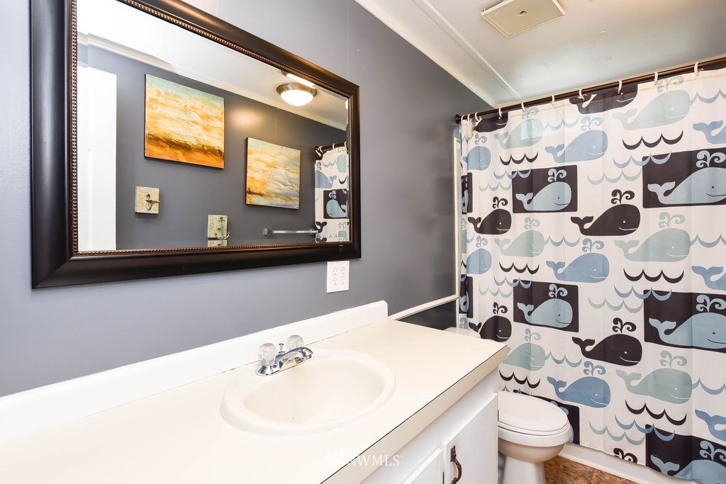 17920 Trombley Road Snohomish, WA 98290 - Photo 17 of 36 a bathroom with a sink and a mirror