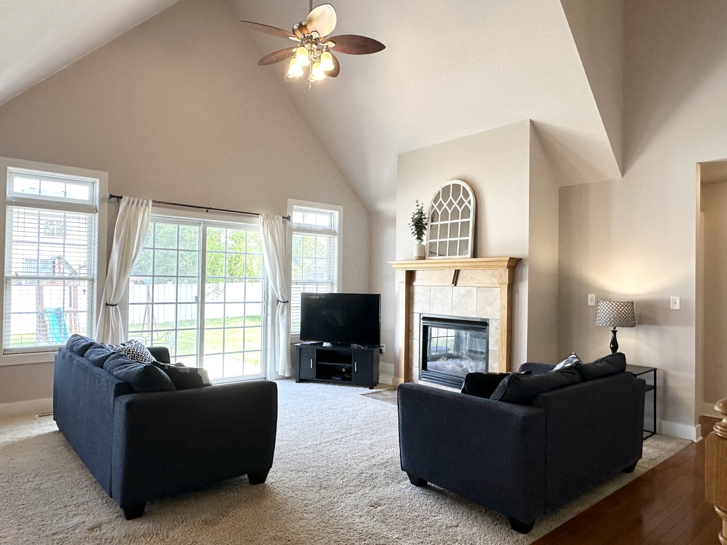 1205 Eagle Bluff Drive Bourbonnais, IL 60914 - Photo 14 of 51 a living room with furniture and a fireplace