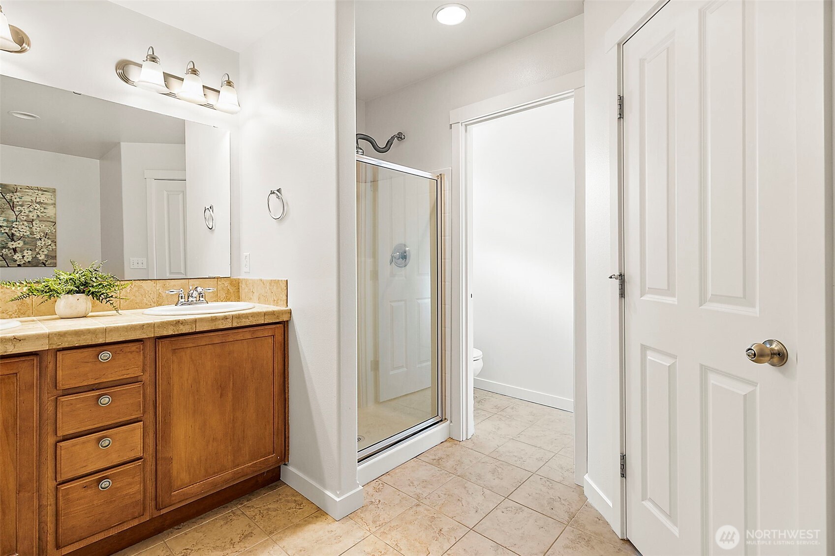 27729 257th Avenue Southeast Maple Valley, WA 98038 - Photo 30 of 40 a bathroom with a granite countertop sink a mirror and a