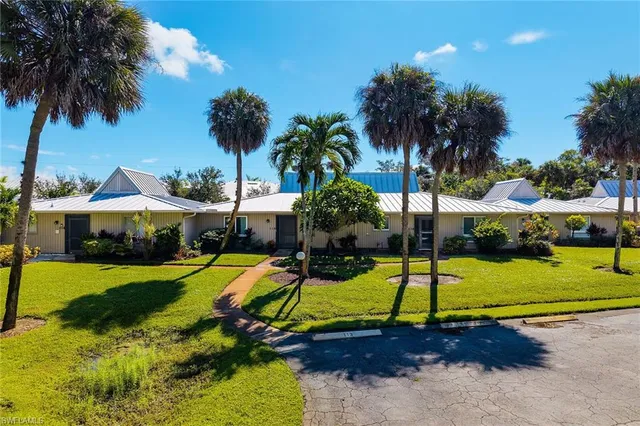 a view of a park with slide