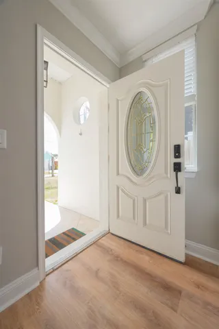 an empty room with mirror