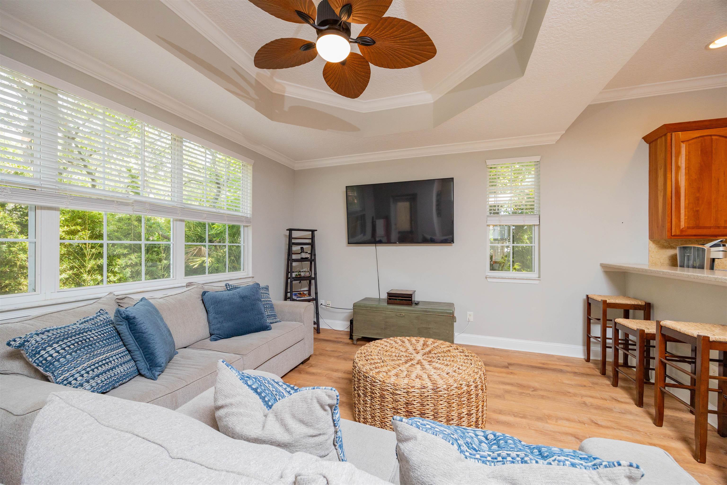 2 Lisbon Street St. Augustine, FL 32080 - Photo 9 of 33 a bedroom with a large bed and a flat screen tv