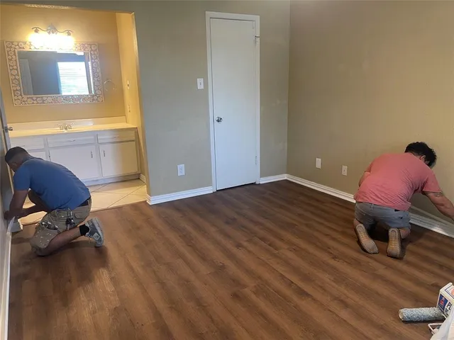 a view of a room with cabinet