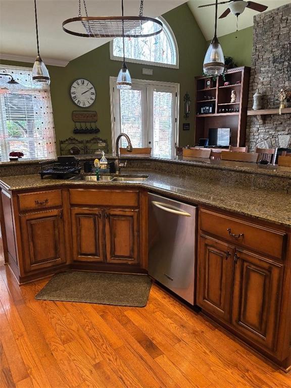 351 Shoals Lane Clarkesville, GA 30523 - Photo 12 of 38 a kitchen with stainless steel appliances granite countertop a stove a sink and a microwave oven