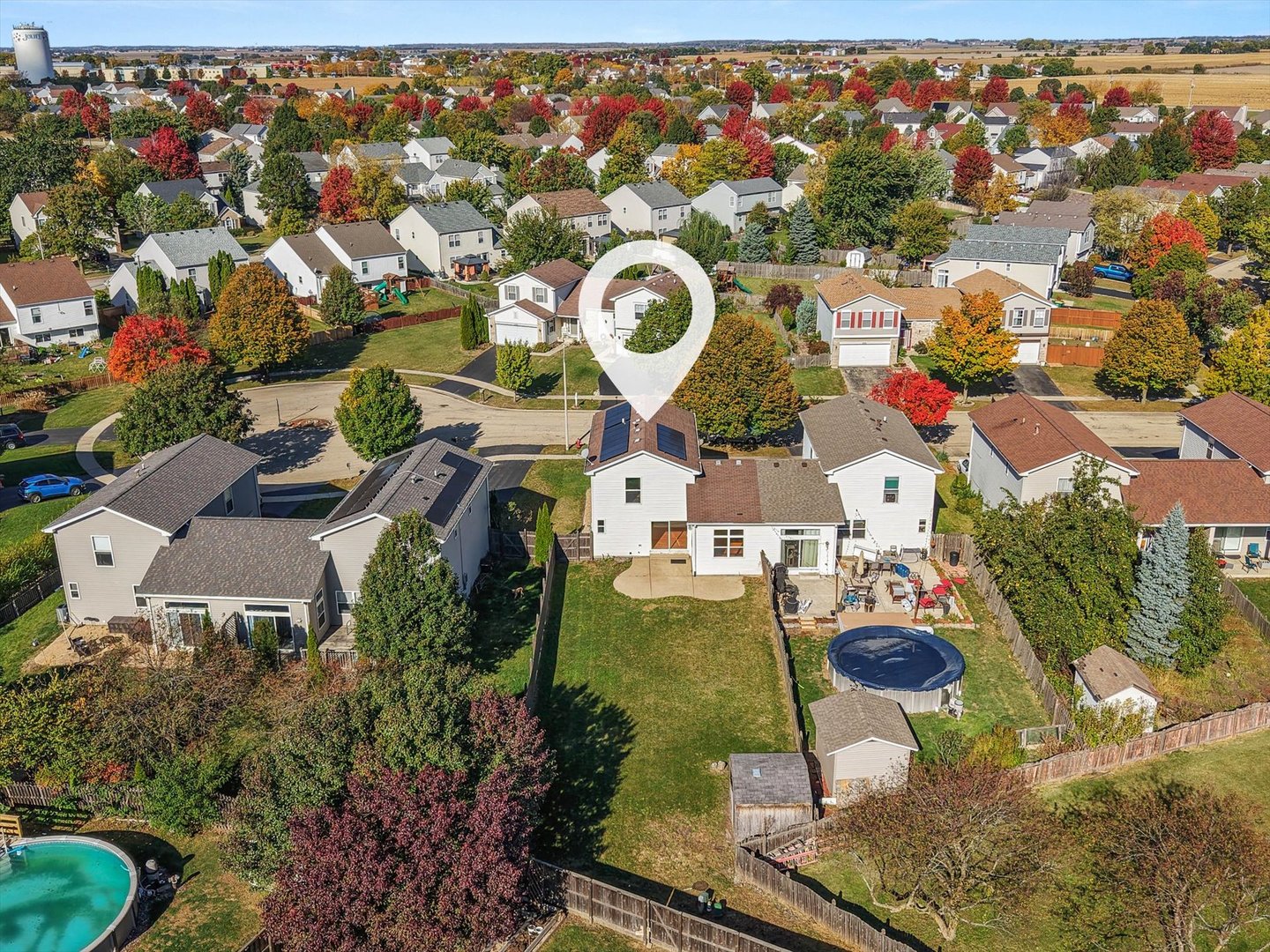 2152 Brayton Place Plainfield, IL 60586 - Photo 23 of 28 an aerial view of residential house with outdoor space and swimming pool