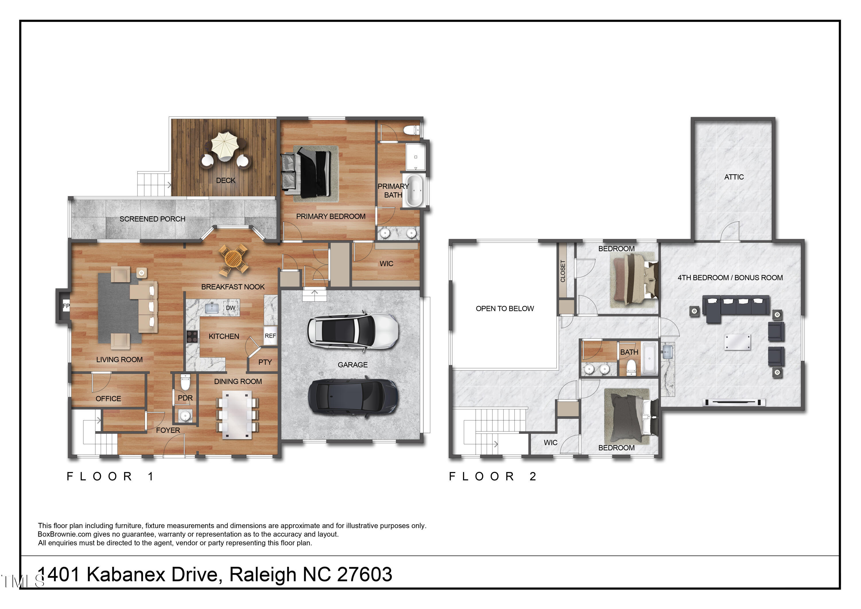 1401 Kabanek Raleigh, NC 27603 - Photo 42 of 42 1-color-full floor plan - 1401 Kabanex D