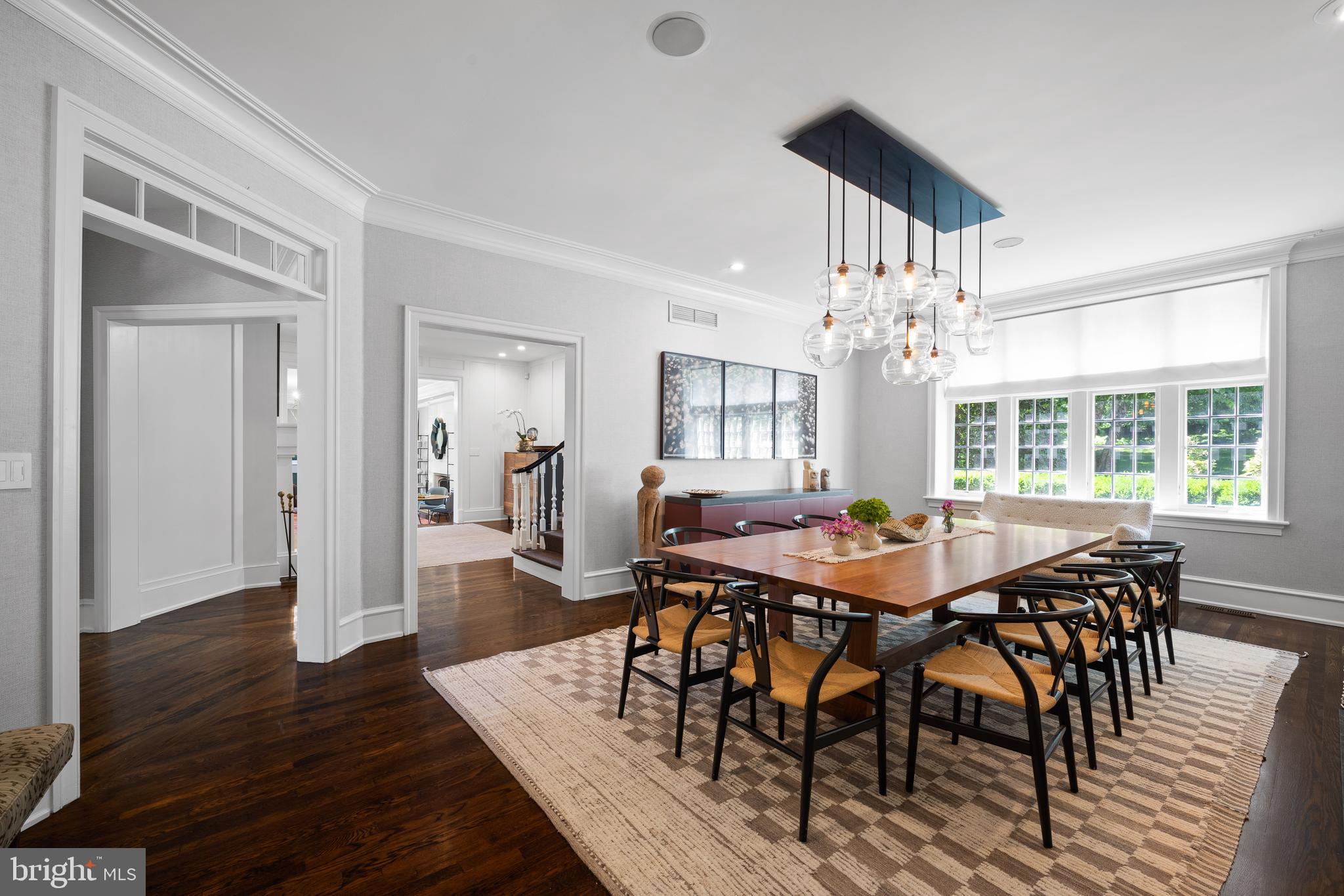 423 North Spring Mill Road Villanova, PA 19085 - Photo 15 of 67 a view of a dining room with furniture and wooden floor
