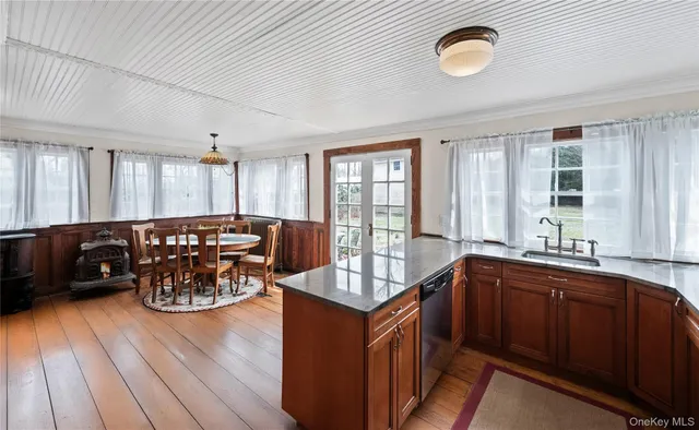 a kitchen with lots of counter top space