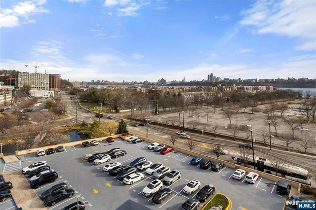 an aerial view of a lake