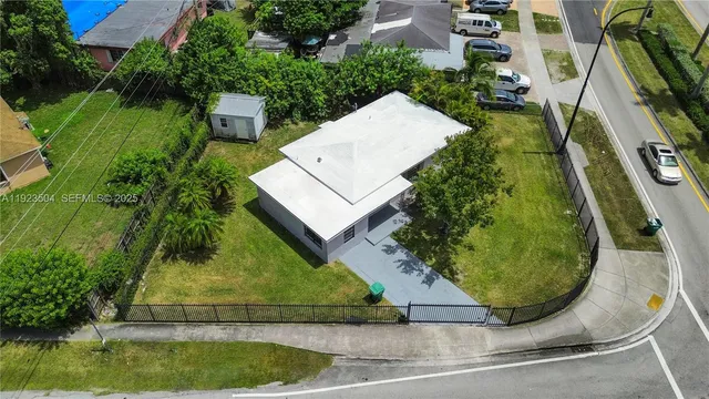 an aerial view of a house