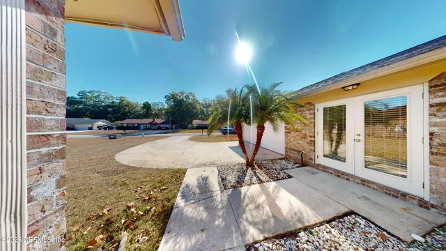 a house view with a outdoor space