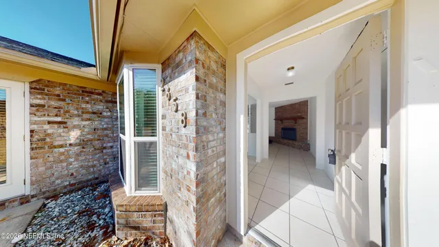 a view of wooden door