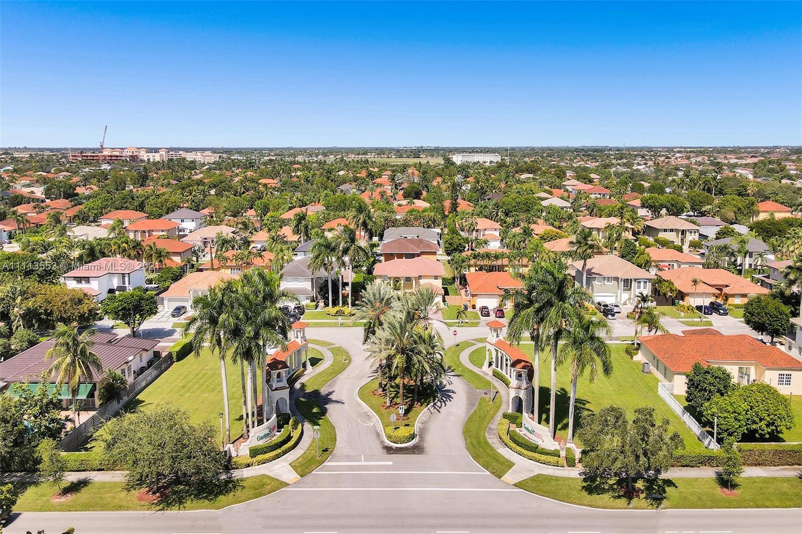 an aerial view of multiple house