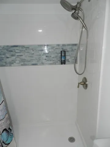 a bathroom with a shower
