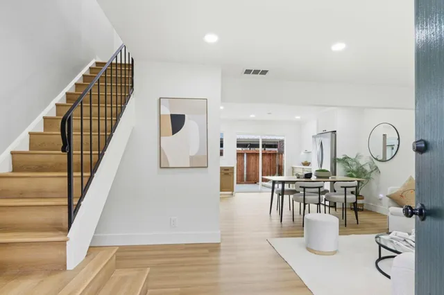 a view of living room and dining room
