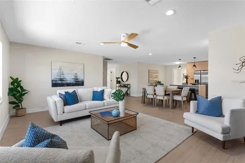 a living room with furniture