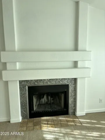 a close view of a fireplace