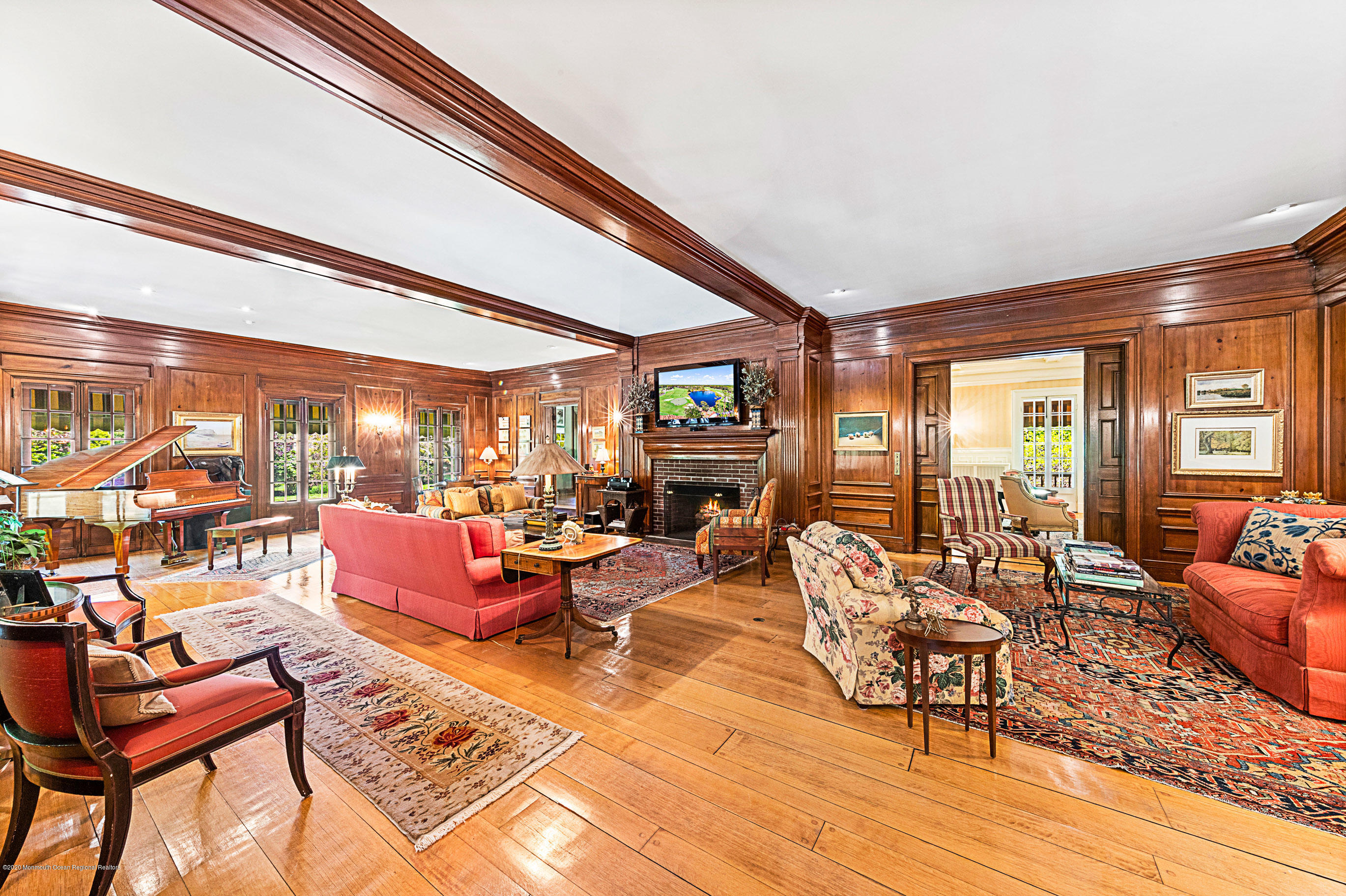 59 Rumson Road Rumson, NJ 07760 - Photo 7 of 62 a living room with fireplace furniture and a large window
