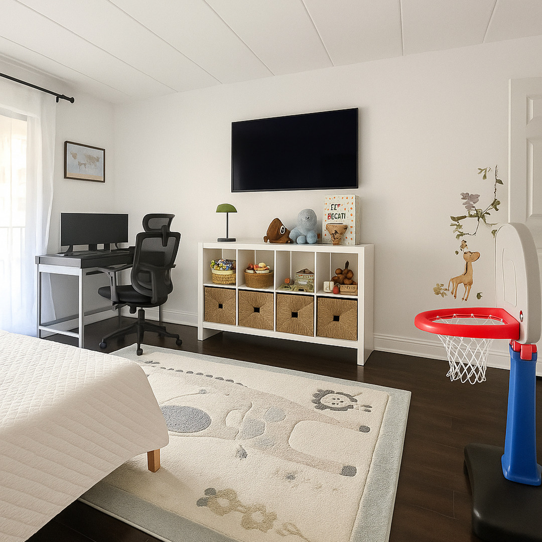 905 Center Street, Unit 208 Des Plaines, IL 60016 - Photo 14 of 24 a bedroom with a bed and a flat screen tv