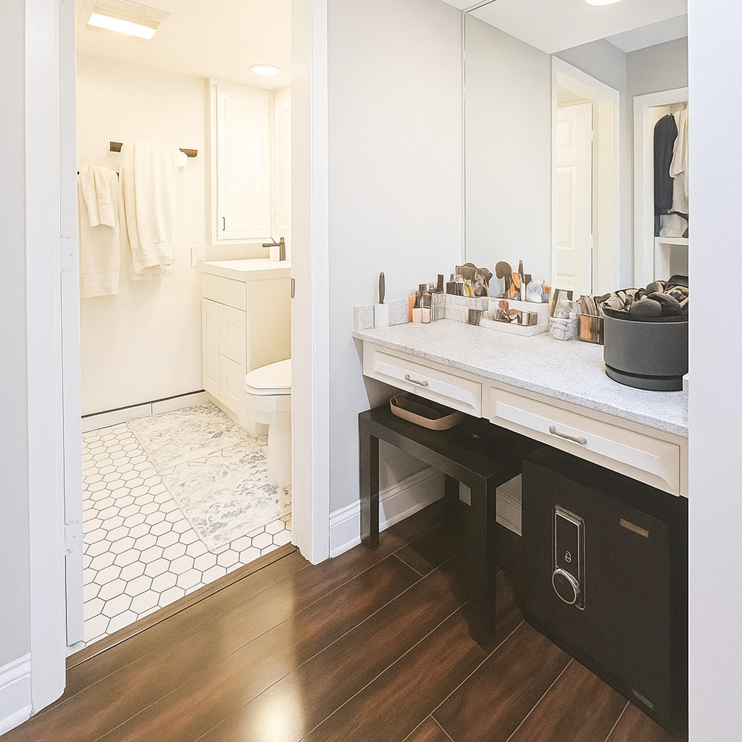 905 Center Street, Unit 208 Des Plaines, IL 60016 - Photo 6 of 24 a bathroom with a sink a toilet and shower