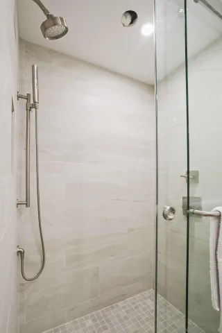a bathroom with a shower